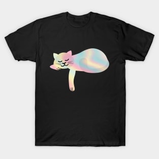 Cute Holographic Cat Asleep | Gift Ideas T-Shirt